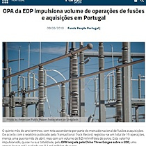 OPA da EDP impulsiona volume de operaes de fuses e aquisies em Portugal